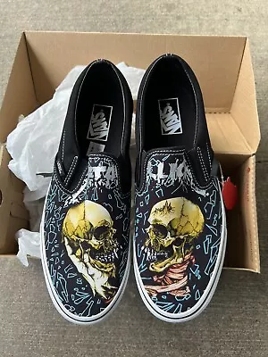 Vans Metallica Classic Slip On Sad But True Pushead Shoes Mens 9.5 New With Box • $200