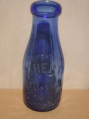 1 Pint Cobalt Blue  LIBERTY MILK CO  Milk Bottle BUFFALO NY • $12