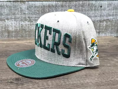 VTG Mitchell & Ness Green Bay Packers Retro Logo Design Adjustable Hat • $15.52