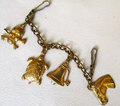 VINTAGE CHARM BRACELET  ~   1950s  ~  PATTI PLAYPAL DOLL SIZE • $5