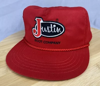 Vintage Justin Boot Co Alive Headwear Rope Bill SnapBack USA Rodeo Western • $14.95