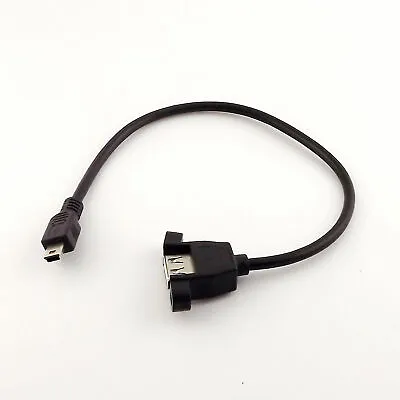 USB 2.0 A Female Socket Panel Mount To Mini 5 Pin B Male Data Adapter Cable 1ft • $1.83