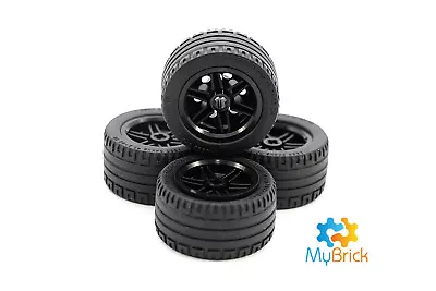 Genuine Lego®  4x Black Wheels - (56145) And Tyres (44309)  - Free Postage • $19.95