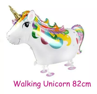 $4.95 • Buy RAINBOW UNICORN WALKING PET FOIL BALLOON (82cm) Horse Girls Party Decoration