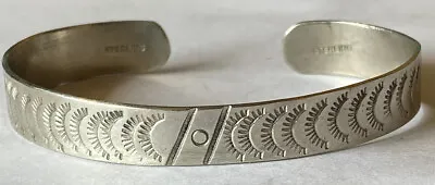 Vintage Tourist Trade Sterling Silver Cuff Bracelet • $45