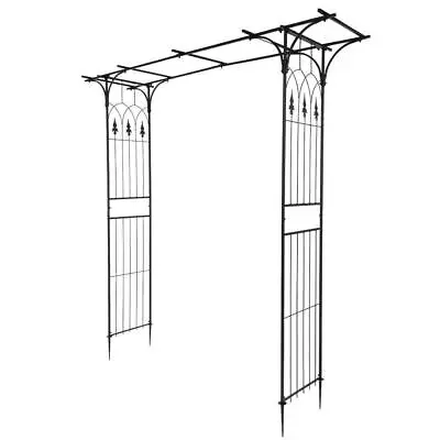 Outdoor Metal Garden Arch Gothic Arbor Garden Trellis For Climbing • $54.99