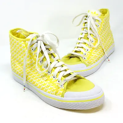 Adidas Shoes Womens 10 Yellow Honey 3 Streifen The Brand Mid High Top Sneakers • $29.99