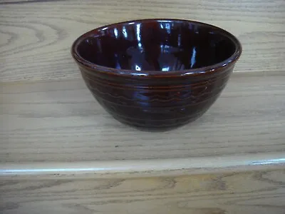 Marcrest Stoneware Daisy Dot Mixing Bowl 9 1/4  Brown Vintage Kitchen • $18.39