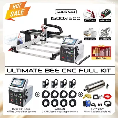 ULTIMATE Bee CNC Full Kit 1500x1500 - DDCS V4.1 4Axis Offline Control Box System • $2989