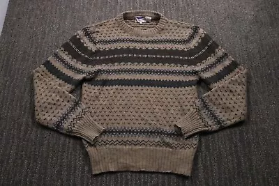 Vintage 90s Wool Blend Fair Isle Crew Neck Pullover Sweater Traditional Men's S • $32.77