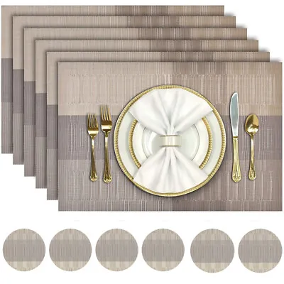 Set Of 4 Place Mats And 4 Coasters Home Family Dining Table Placemats Wipe Clean • £7.43