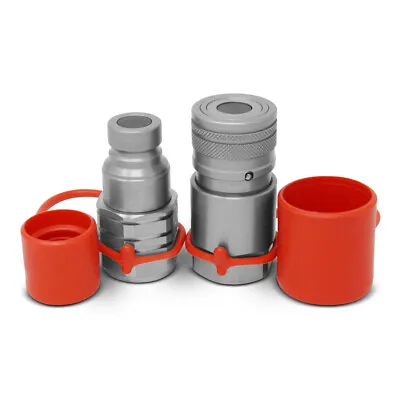 1/2 NPT Flat Face Hydraulic Quick Connect Coupler Coupling Set Skid Steer Fits • $35.99