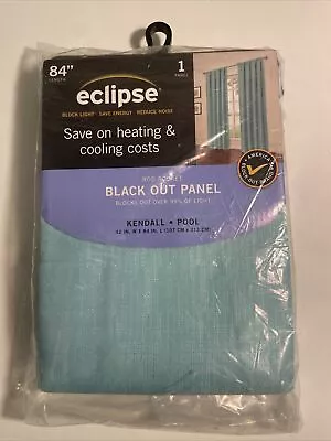 Eclipse Black Out Rod Pocket Panel Curtain Drape 42 X84  Kendall Pool BRAND NEW • $25