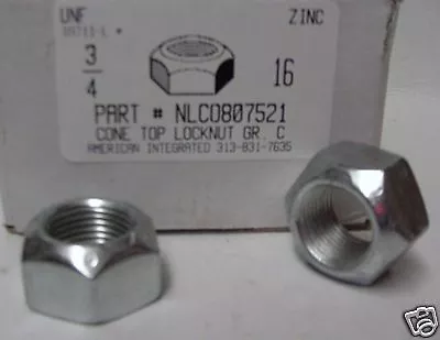 3/4-16 Hex Cone Top Lock Nuts Grade C (8) Steel Zinc Plated (5) • $13.25
