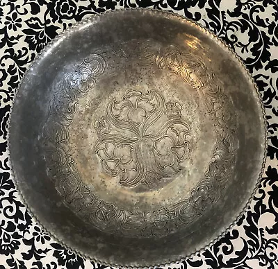 Vintage Aluminum Hand Wrought Floral Bowl • $6.99