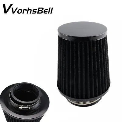 3  76mm High Flow Inlet Cold Air Intake Cone Replacement Dry Air Filter Black • $12.17