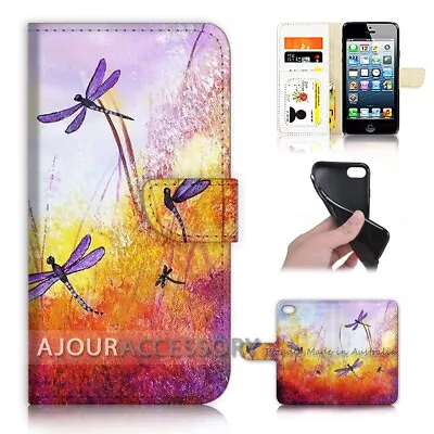 ( For IPhone 6 / 6S ) Wallet Flip Case Cover AJ21092 Dragonfly Paint • $12.99