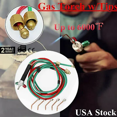 Aluminum Mini Oxygen Torch & 5 Tips Welding Soldering Kit For Glass Blowing • $19.95