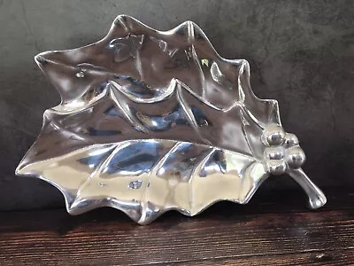 Mariposa Ivy Leaf Holly Berry Shaped Silver Tone Serving Dish  • $19.95
