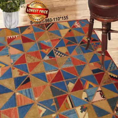 Modern Handmade Floor Rugs Patchwork Kilim Rugs Wool Carpet Natural Rugs5-105-1 • $155