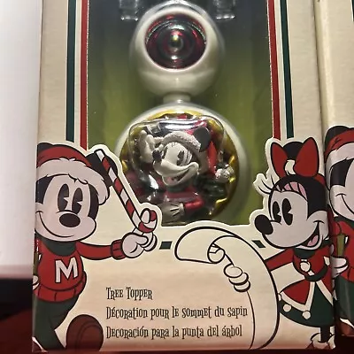 NIB Disney Mickey & Minnie Mouse Double Sided 12  CHRISTMAS TREE TOPPER Vintage • $25