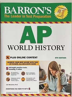 Barron's Test Prep Ser.: AP World History : With Online Tests 8th ED • $5.50