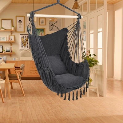 £19.70 • Buy Hanging Hammock Pillow Chair Swing Rope Outdoor Indoor Garden Camping Seat Gray