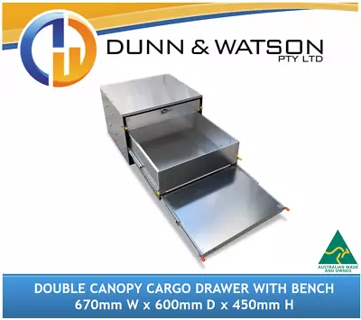 $1200 • Buy Double Canopy Cargo Drawer / Bench 670mm W X 600mm D X 450mm H (4wd Ute Storage)