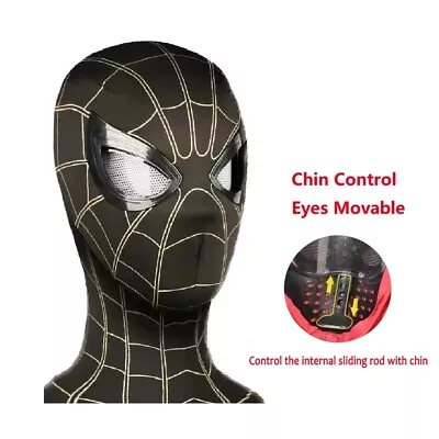 Spider-Man Mask Moving Arachnid Eyes Chin Control Eyes Helmet Masks Props Gift  • $22