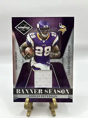 2008 Limited Banner Season Adrian Peterson Minnesota Vikings Game Jersey 048/100 • $13