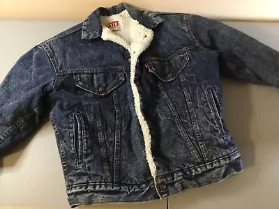 Vintage Levi’s Sherpa Lined Blue Jean  Jacket XL USA 57528 Denim Jeans Jacket • $59.99