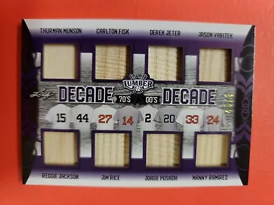 DEREK JETER REGGIE JACKSON MUNSON POSADA FISK RICE VARITEK MANNY BAT CARD #d8/12 • $119.95