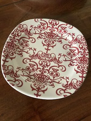 Pottery Barn Red Chandelier Lace Versailles Rounded Square Bread/Salad Plate 7” • $8