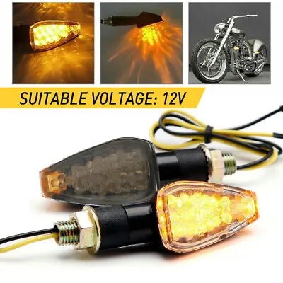 1 Pair Motorcycle Indicators Motorbike Bike Turn Signal Lights Bullet Bulb Bar • £13.67