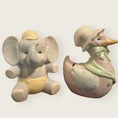 Mother Goose And Baby Elephant Piggy Bank By Enesco Vintage Baby Room • $10