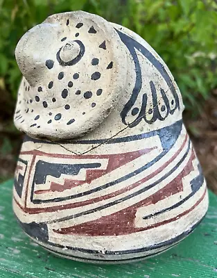 Vintage Manuel Olivas SIGNED Casa Grandes Mata Ortiz Effigy Pot 7 X7  - Repaired • $35