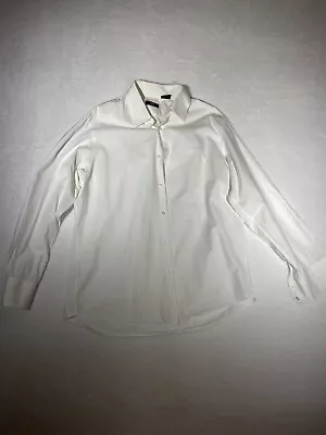 Hugo Boss Solid White Button Down Shirt- Size 17.5 34/35 100% Cotton Read* • $14.99