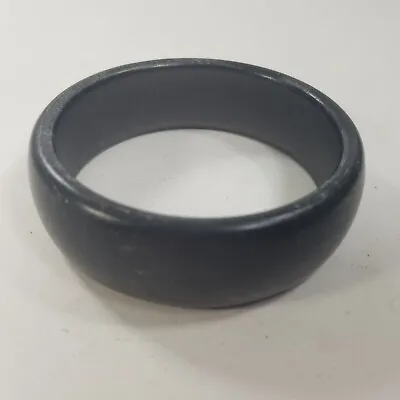 Vintage Black Chunky Wide Lucite Plastic Bangle Bracelet MOD 80's • $15.99