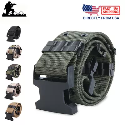 Military Tactical Pistol Belt Quick Release Buckle Army Combat Webbing Waistband • $9.89