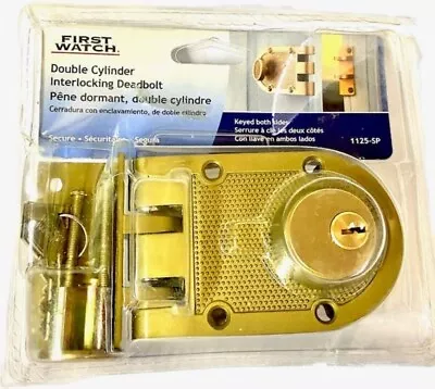 First Watch Security Polished Brass Double Cylinder Interlocking Door Deadbolt • $24.99