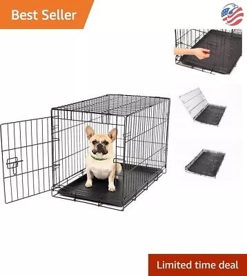 Single Door Metal Dog Crate - Secure Locking System Removable Washable Pan • $62.99