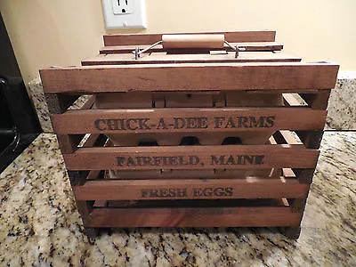 Chick-A-Dee Farms Fairfield ME Wooden Wood Egg Crate Home Decor • $54.95