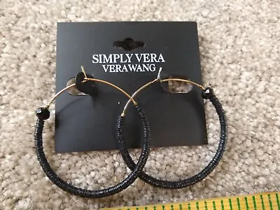 Simply Vera Vera Wang 1-Pair Black Hoop Earrings • $6.97