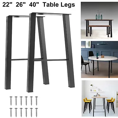 Metal Table Legs Set Of 2 Desk Leg 22 -40  Iron Dining Table Leg DIY Industrial • $40.99