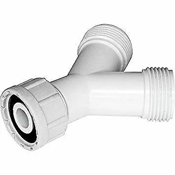 Washing Machine Dish Washer Y-Piece Splitter Connector 3/4'' BSP White Plastic • £4.99