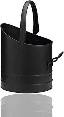 Traditional Black Coal Bucket Fireplace Log Scuttle Waterloo Style Ash Storage • £22.99