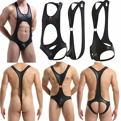 Mens Sexy Gay Jockstrap Underwear Wrestling Singlet Leotard Backless Bodysuit XL • £11.82