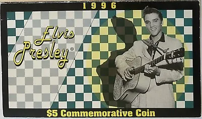 1996 Elvis Presley Commemorative 5 Dollar Coin In Original Packaging • $5
