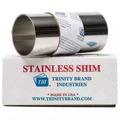 Type 302 Stainless Steel Shim Stock Roll 6  Wide X 50  Long X 0.0015  Thick • $33.71