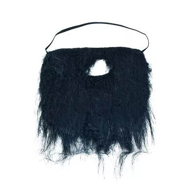 Fake Black Beard Mustache Facial Hair Halloween Costume Accessory Disguise Prop • $10.49